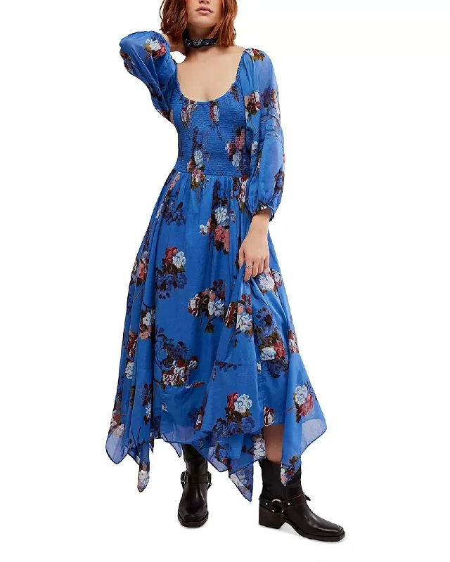 Crazy Savings Morning Glory Maxi Dress In Dutch Blue Combo