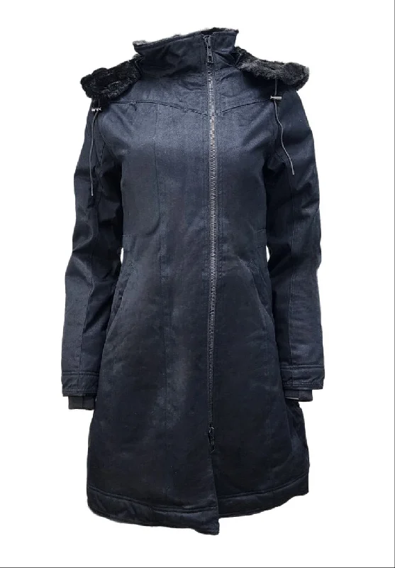 Exclusive Access HoodLamb Women's Black Long Hemp Water Resistant Coat 420 NWT