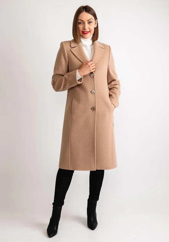 Holiday Sale Christina Felix Classic Tailored Wool Cashmere Blend Long Coat, Camel Holiday Sale Christina Felix Classic Tailored Wool Cashmere Blend Long Coat, Camel