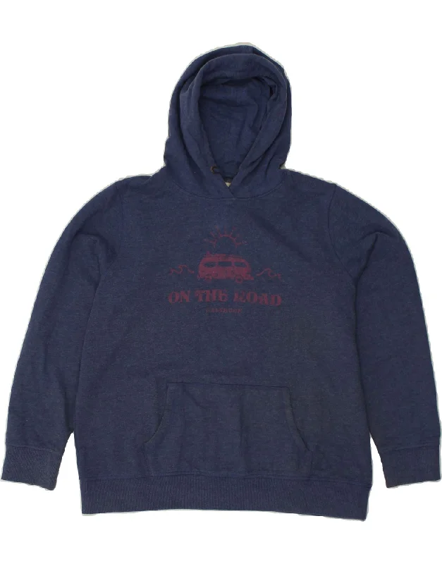 While Supplies Last SALTROCK Womens Graphic Hoodie Jumper UK 18 XL Navy Blue Cotton