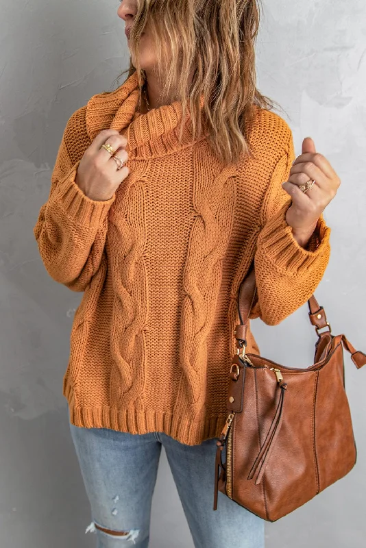 Sale Event Cozy Cable Knit Sweater with Cowl Neck