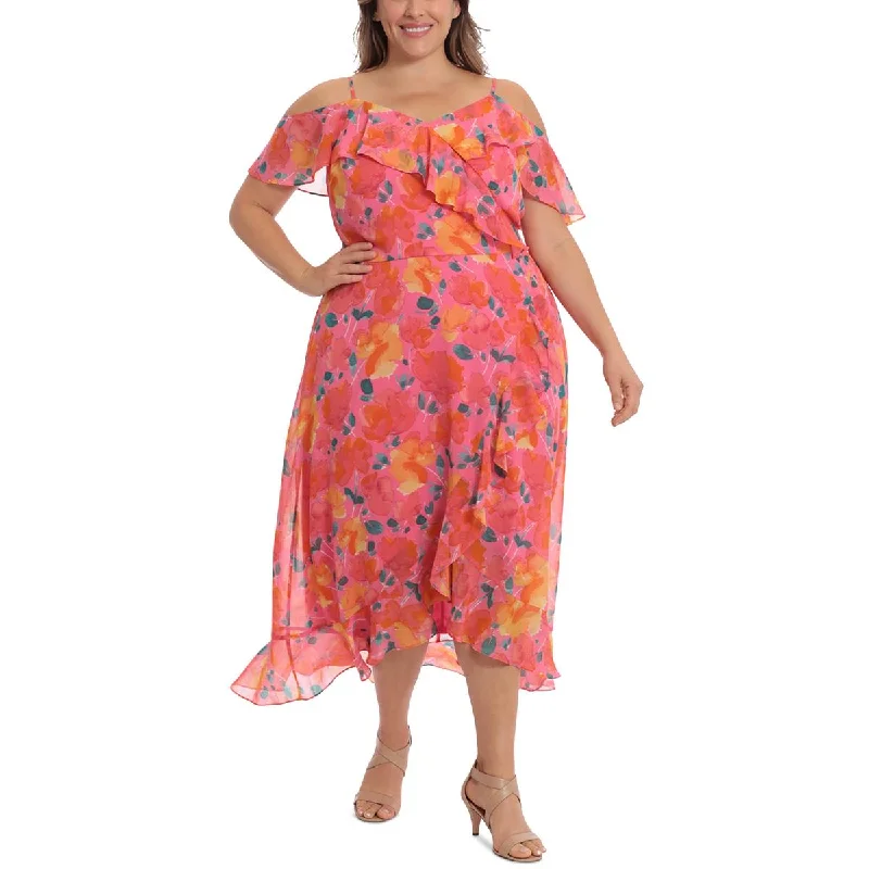Limited Stock Plus Womens Floral Ruffled Maxi Dress