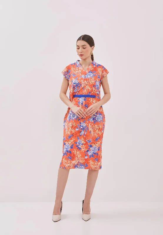 Shop and Save BIRDS & BUTTERFLY Kimono Cheongsam Dress