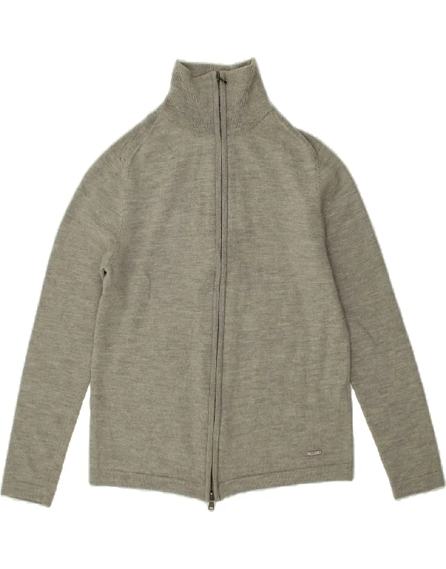 Massive Deals DKNY Womens Cardigan Sweater UK 14 Large Grey Merino Wool