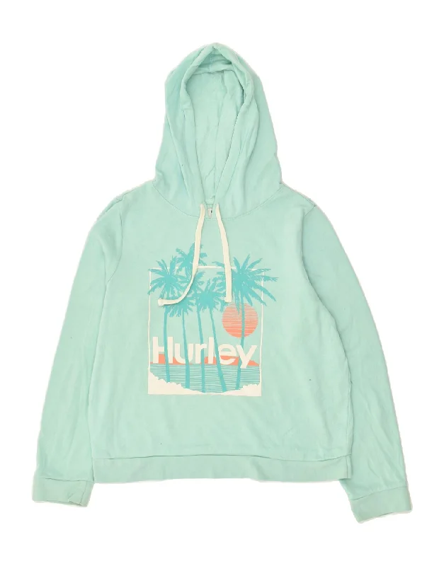 Get It Before It’s Gone HURLEY Womens Graphic Hoodie Jumper UK 14 Medium Turquoise Cotton Get It Before It’s Gone HURLEY Womens Graphic Hoodie Jumper UK 14 Medium Turquoise Cotton