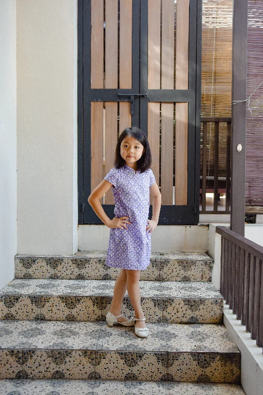 Midnight Madness STARS Lilac Sleeve Girl Dress