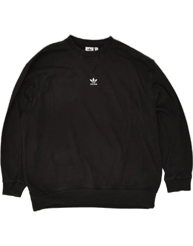 Bargain Blast ADIDAS Womens Oversized Graphic Sweatshirt Jumper UK 12 Medium Black