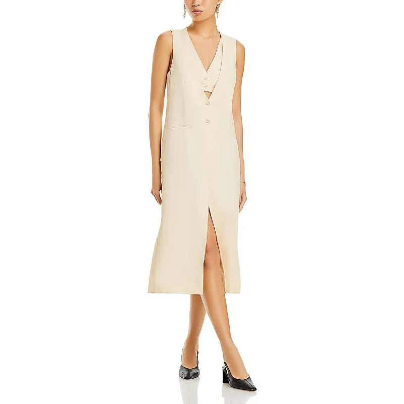 Incredible Offers Womens Layered Vest Included Midi Dress