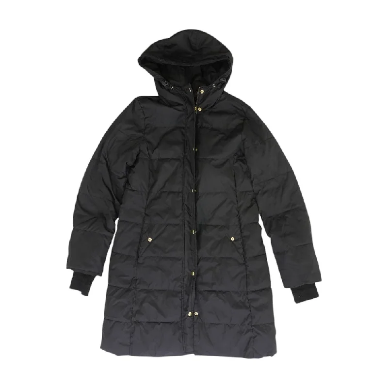 Super Sale Black Solid Puffer Coat
