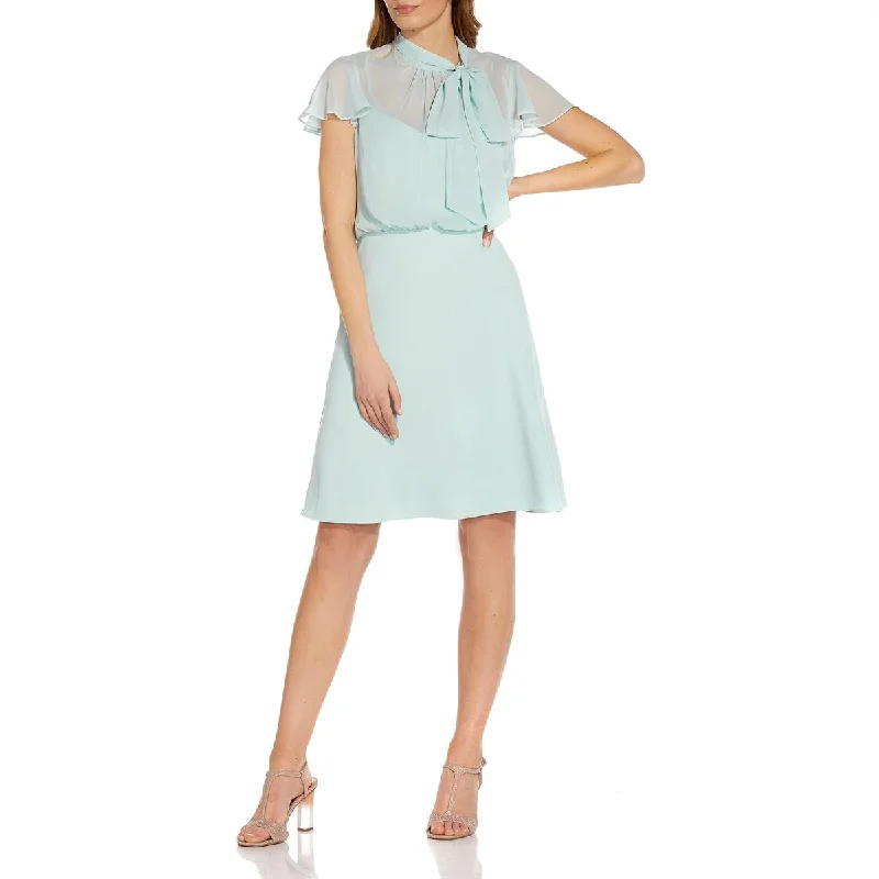 Hurry In Womens Chiffon Sheer Cocktail and Party Dress