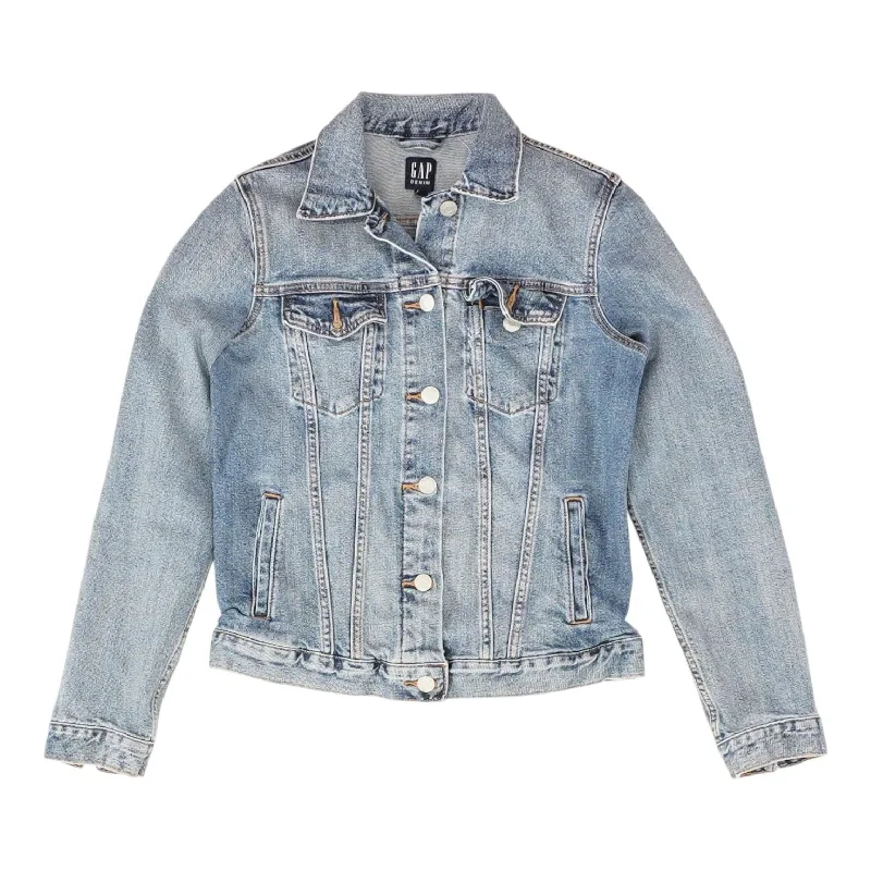 Final Sale Blue Solid Denim Jacket