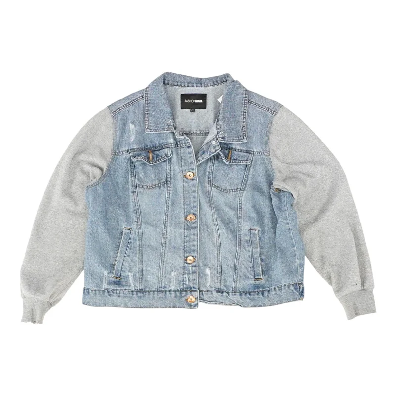The Best Prices Blue Solid Denim Jacket