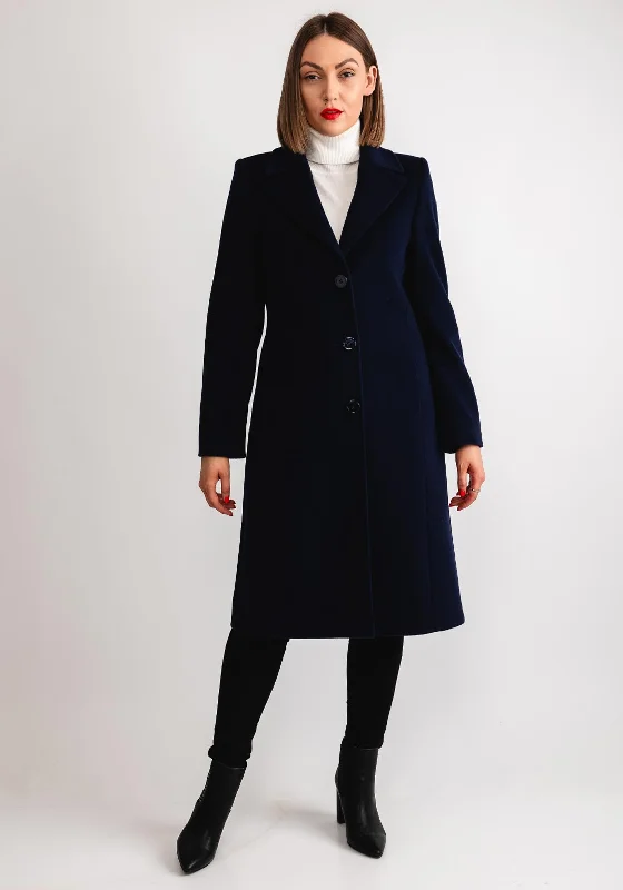 While Supplies Last Christina Felix Classic Tailored Wool Cashmere Blend Long Coat, Navy While Supplies Last Christina Felix Classic Tailored Wool Cashmere Blend Long Coat, Navy