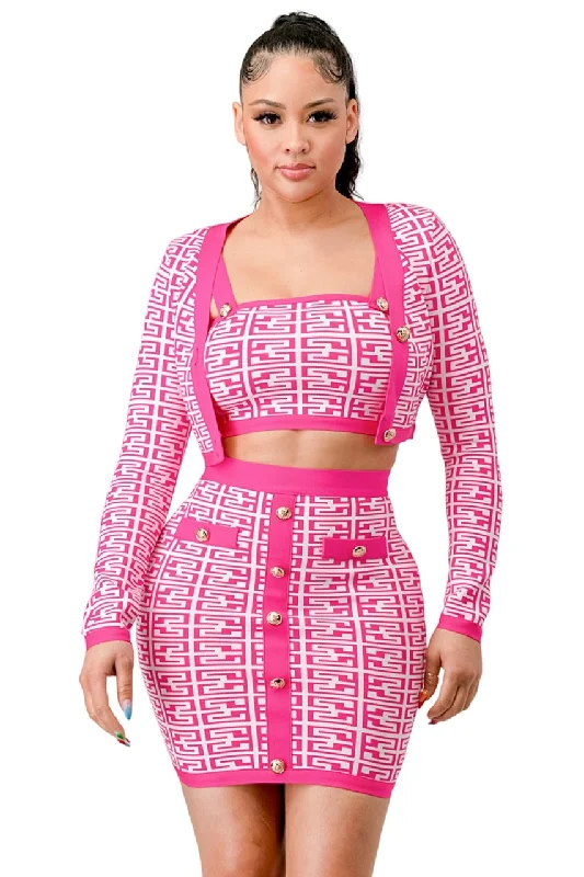 Limited Availability Athina Women's Printed Bandage Cardigan