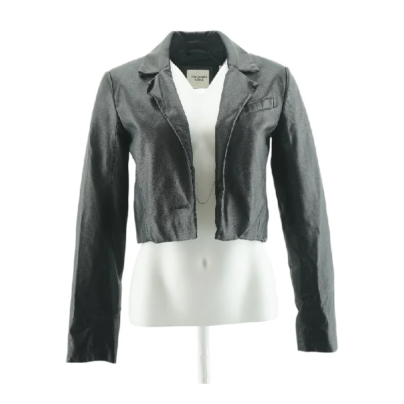 Price Meltdown Black Solid Faux Leather Jacket