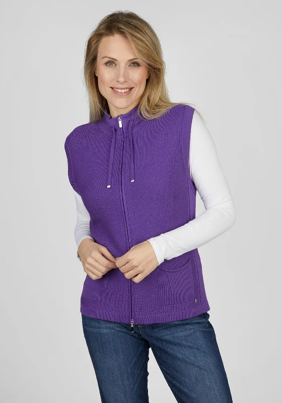 Can't Miss Rabe Drawstring Neck Knitted Body Warmer, Violet