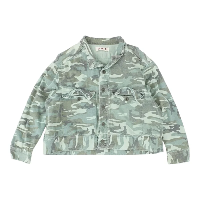 Special Discount Green Camo Denim Jacket