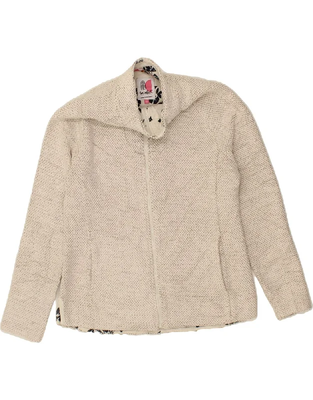 Reduced Prices WEIRD FISH Womens Oversized Cardigan Sweater UK 10 Small Beige Cotton