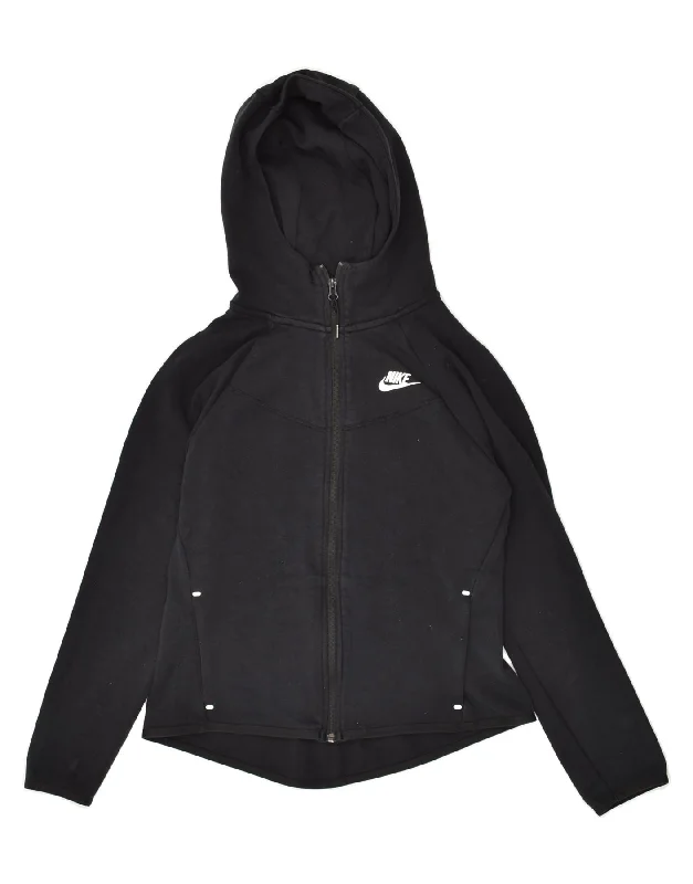 One-DAY Sale NIKE Womens Zip Hoodie Sweater UK 10 Small Black