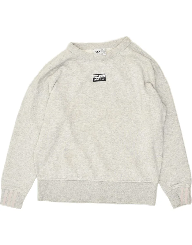 Today Only ADIDAS Womens Sweatshirt Jumper UK 6 XS Grey Cotton