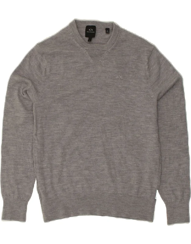 Super Bargain ARMANI EXCHANGE Womens Crew Neck Jumper Sweater UK 14 Large Grey Flecked Super Bargain ARMANI EXCHANGE Womens Crew Neck Jumper Sweater UK 14 Large Grey Flecked