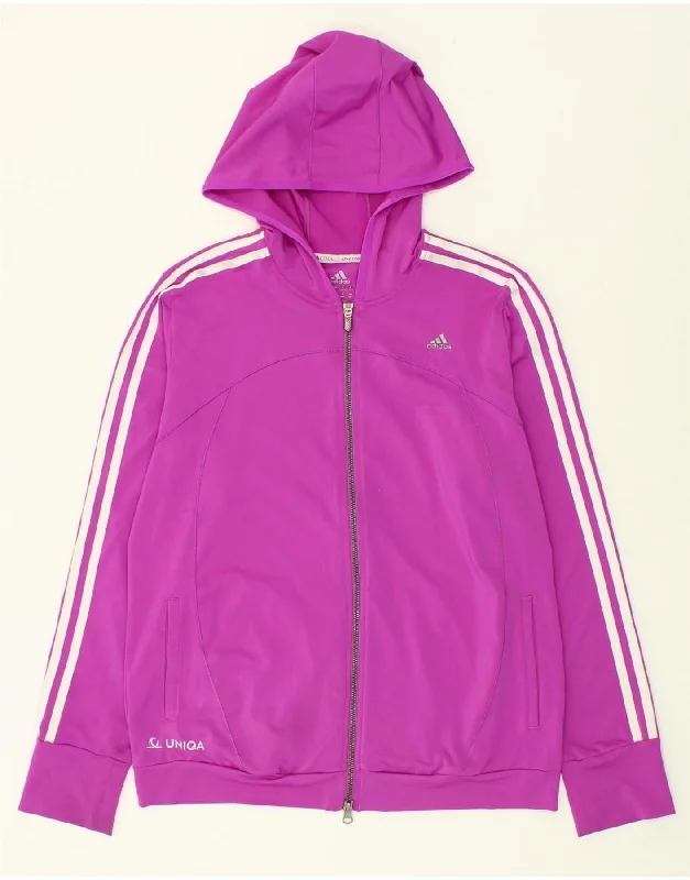 Hurry In ADIDAS Womens Climacool Zip Hoodie Sweater UK 16/18 Large Pink Polyester