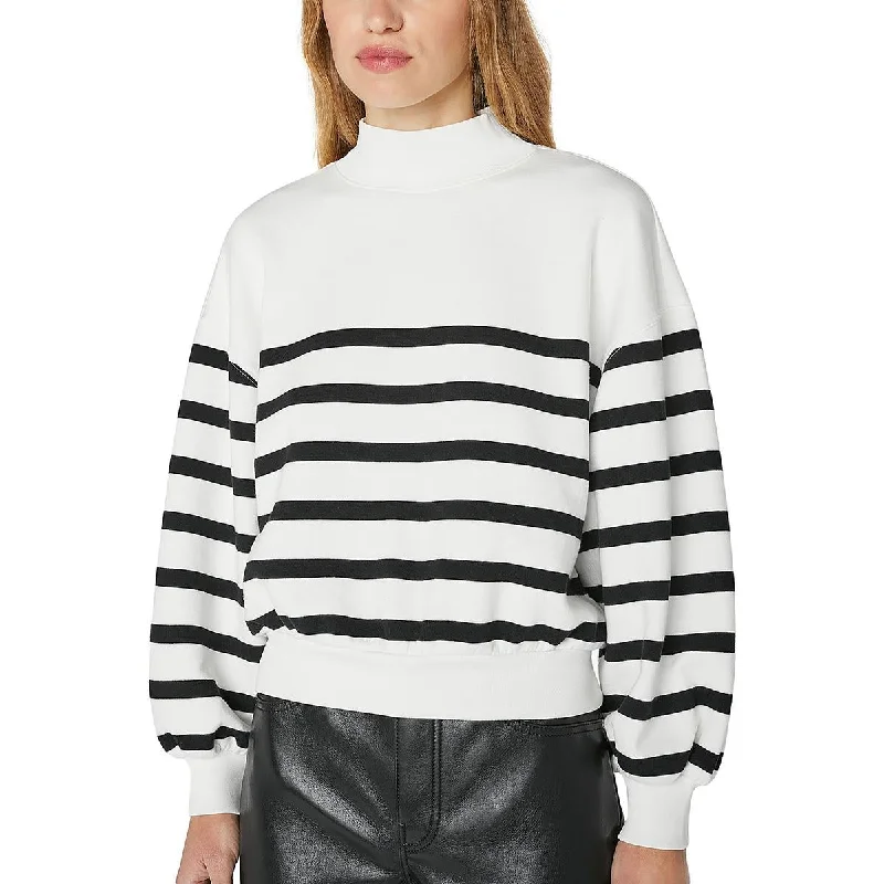 Don't Miss Womens Striped Bishop Sleeve Sweatshirt