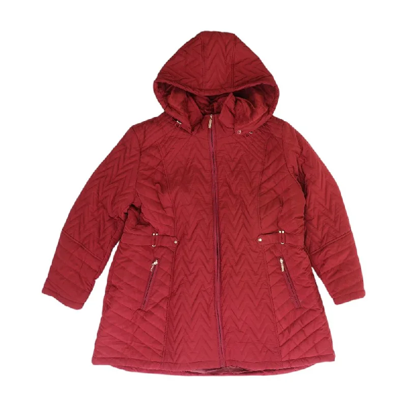 Instant Discount Burgundy Solid Puffer Puffer Jacket