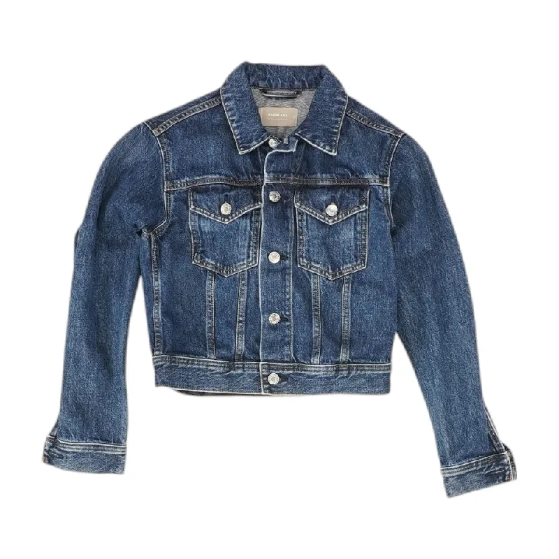 Final Clearance Blue Solid Denim Jacket