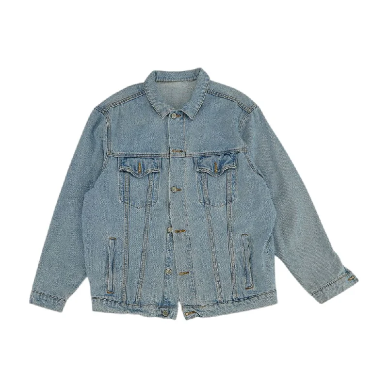 Crazy Deals Blue Solid Denim Jacket