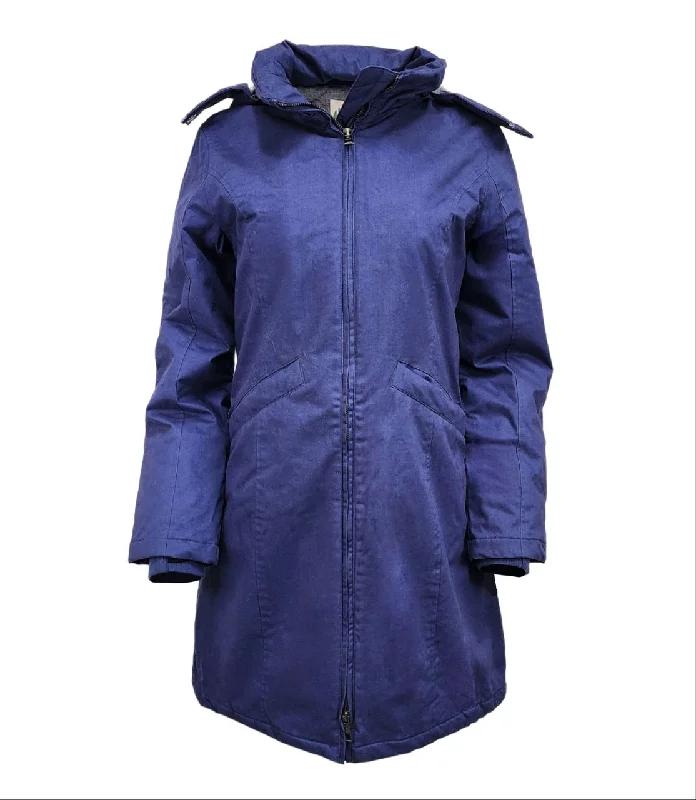 Closeout Sale HoodLamb Women's Navy Fitted Water Resistant Hemp Paka 420 NWT