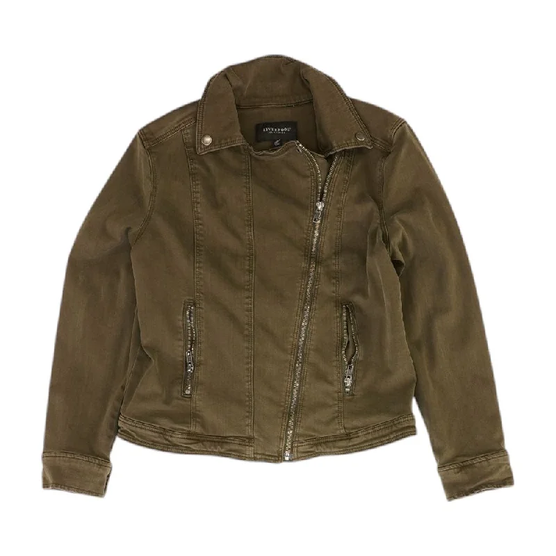Quick Sale Green Solid Denim Jacket