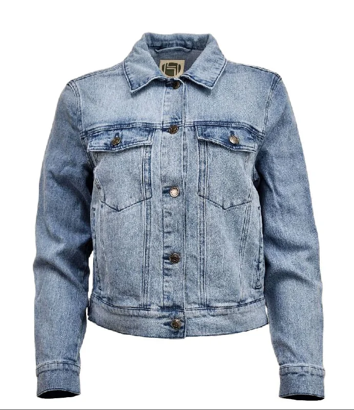 Deal Zone HoodLamb Women's Light Blue Denim Organic Cotton Hemp Jacket 420 NWT