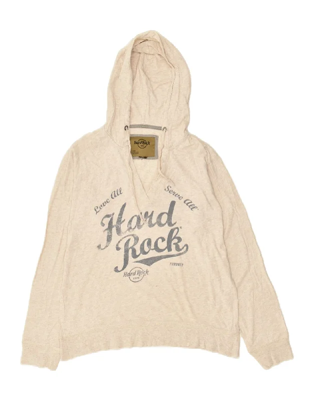 Bonus Savings HARD ROCK CAFE Womens Toronto Graphic Hoodie Jumper UK 16 Large Beige