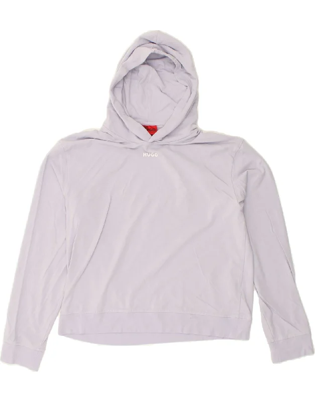 Can't Be Beat HUGO BOSS Womens Hoodie Jumper UK 16 Large Purple Cotton