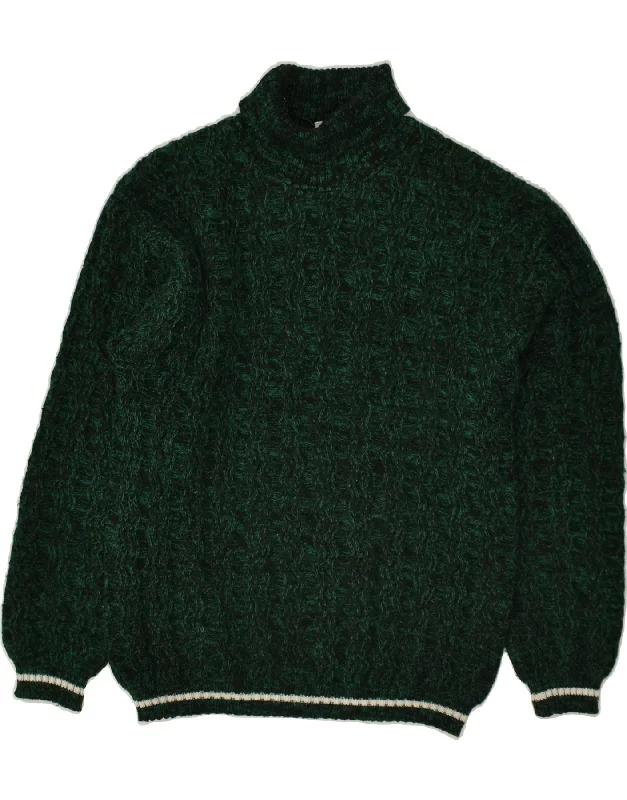 Instant Discount VINTAGE Womens Roll Neck Jumper Sweater UK 18 XL Green