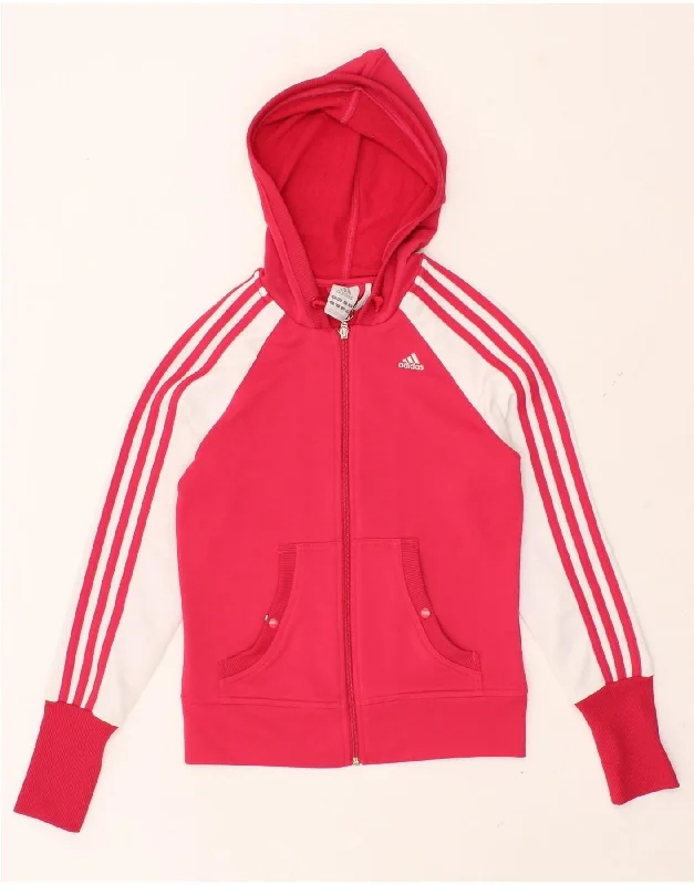 Buy Now ADIDAS Womens Clima 365 Zip Hoodie Sweater UK 8 Small Pink Colourblock