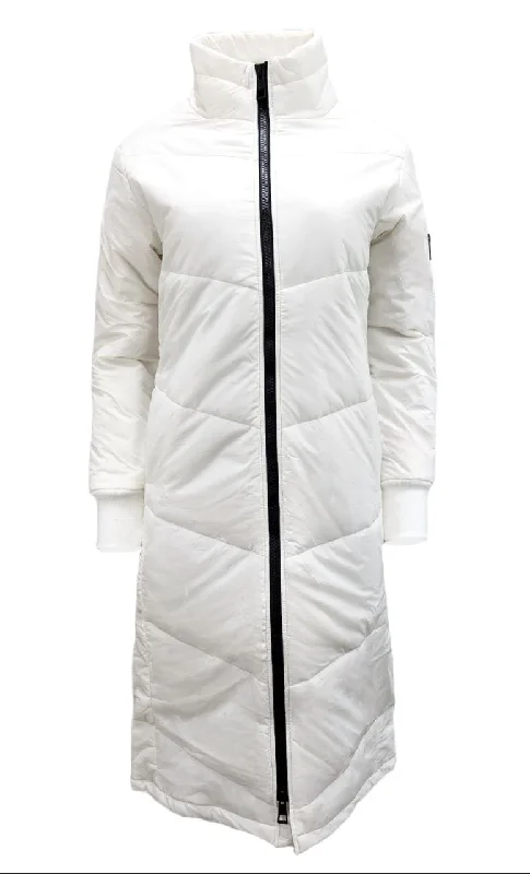 Overstock Sale HoodLamb Women's White Long Hemp Recycled Materials Long Puffer NWT