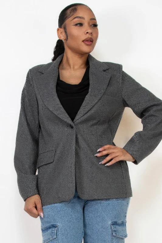 Early Access Single-breasted Herringbone Notch Jacket