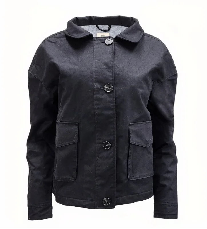 Price Cut HoodLamb Women's Black Oversized Short Natural Hemp Jacket 420 NWT
