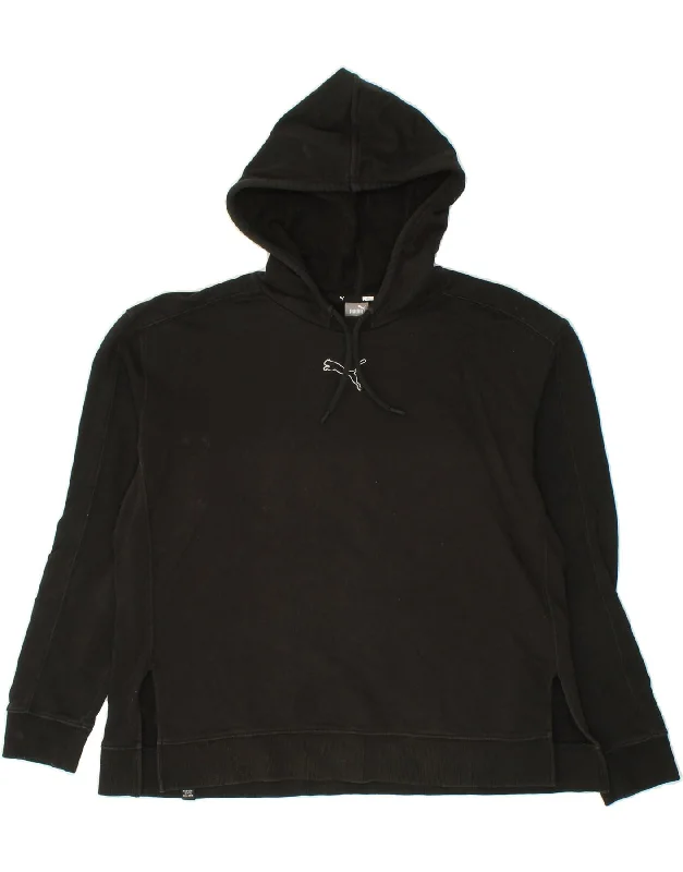 Deal of the Week PUMA Womens Hoodie Jumper UK 16 Large Black Cotton