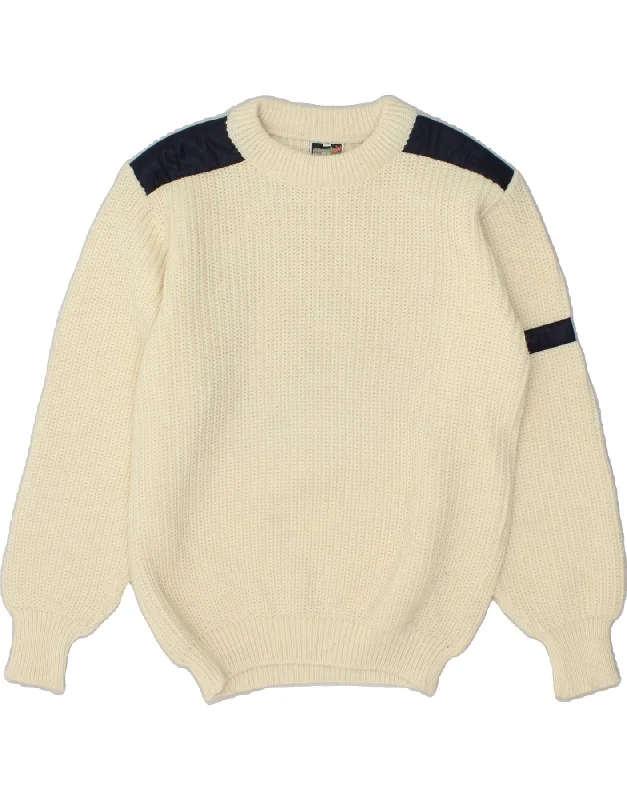 Can't Miss SUCCO DI LANA Womens Crew Neck Jumper Sweater UK 14 Medium Off White