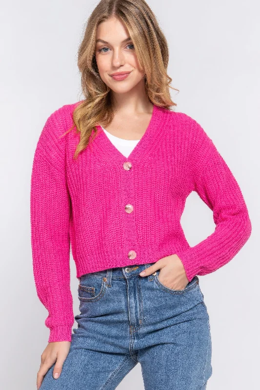 Special Offer Long slv v-neck sweater cardigan
