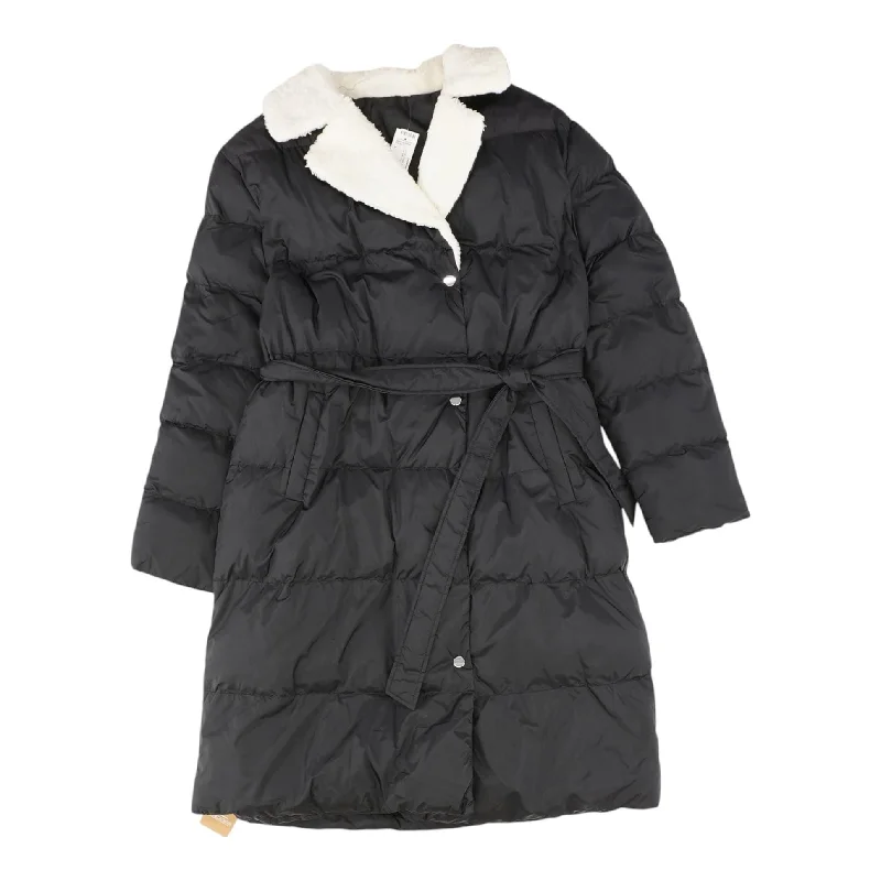 Deep Discounts Black Solid Puffer Coat