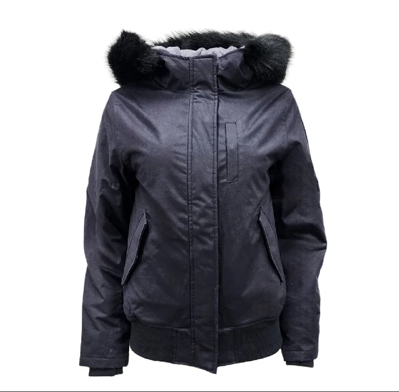 Deal Explosion HoodLamb Women's Black Short Furry Hooded Hemp Vegan Jacket NWT