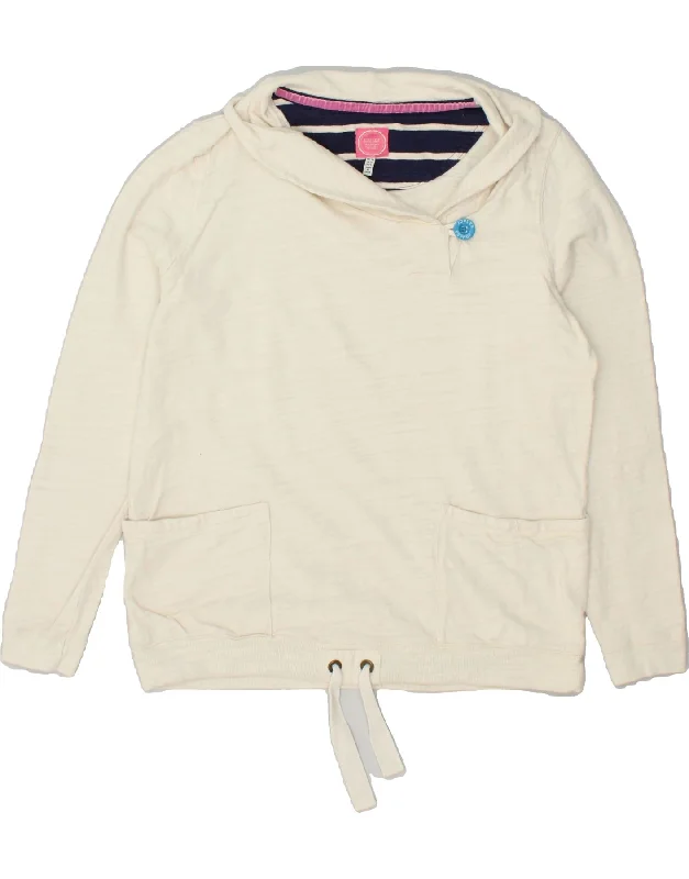 TIME-Limited Offer JOULES Womens Sweatshirt Jumper UK 10 Small  Off White Cotton
