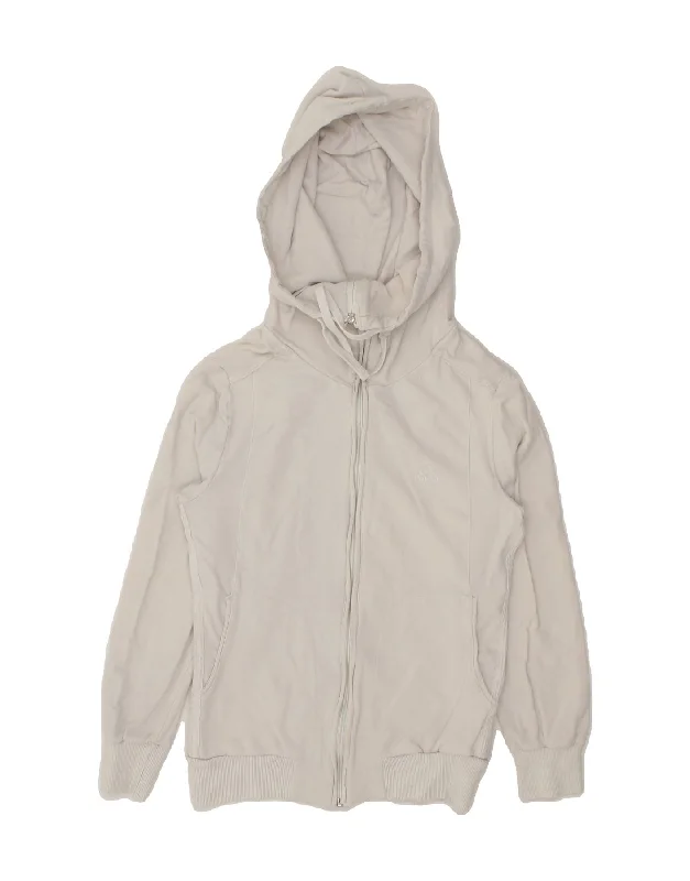 Online Exclusive ADIDAS Womens Zip Hoodie Sweater UK 14 Medium White