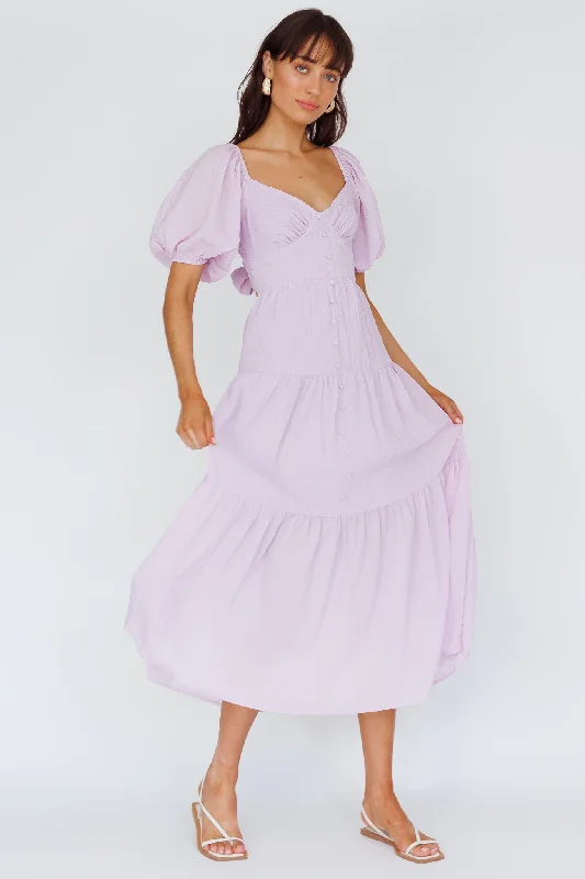 Online Exclusive Royce Bow Back Midi Dress Lilac