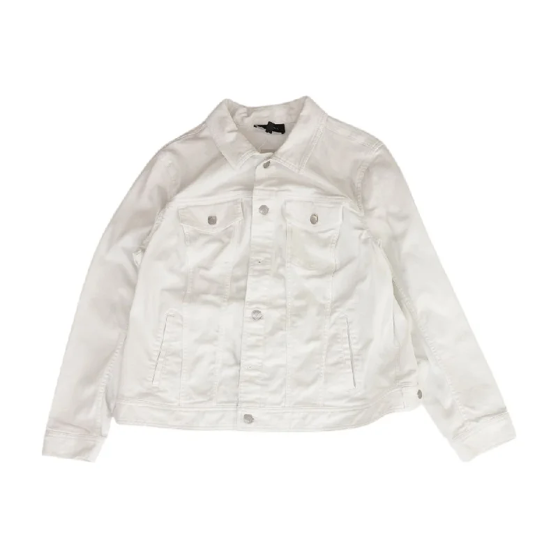 YEAR-End Clearance White Solid Denim Jacket