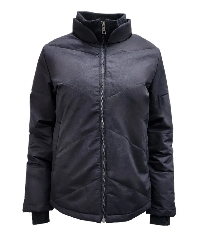 Unbeatable Prices HoodLamb Women's Black High Zip Up Quilted Hemp Jacket 420 NWT